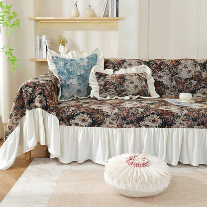 Art Print Daisy Ruffled Sofa Cover - image 8