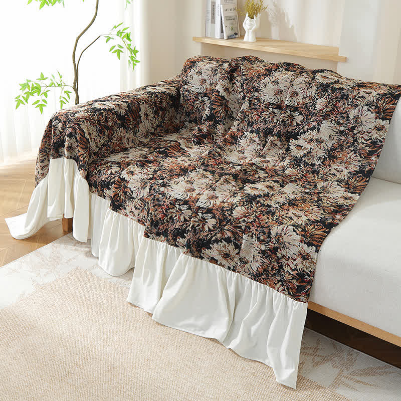 Art Print Daisy Ruffled Sofa Cover - image 11