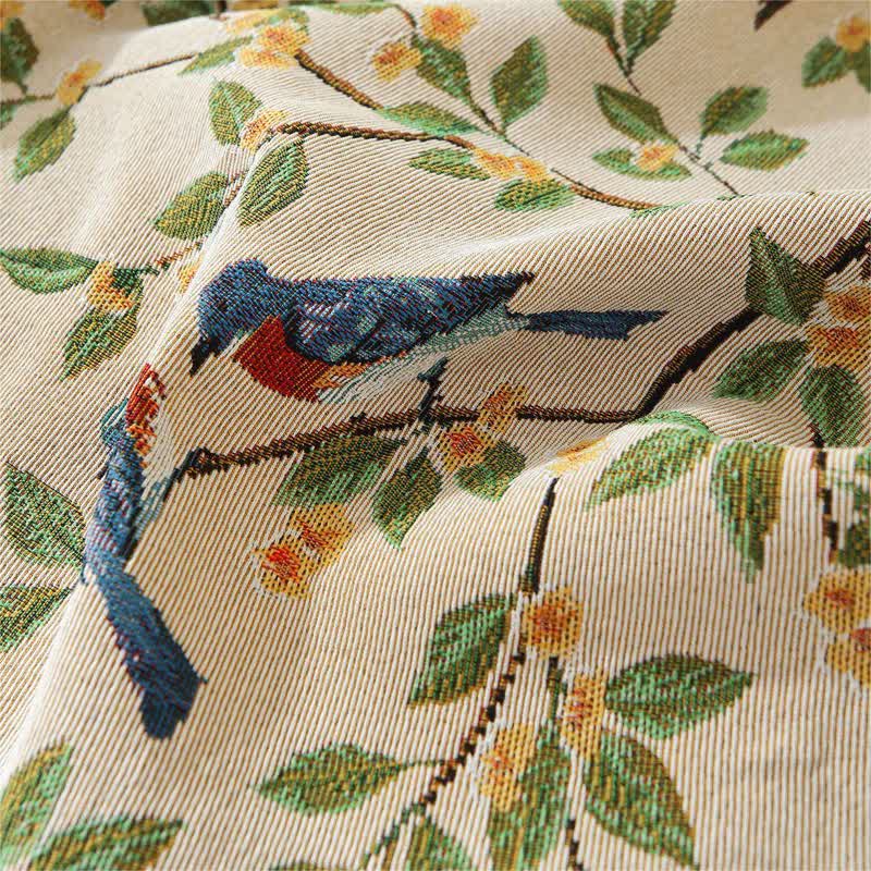 Rural Style Bird & Floral Soft Sofa Cover - image 20