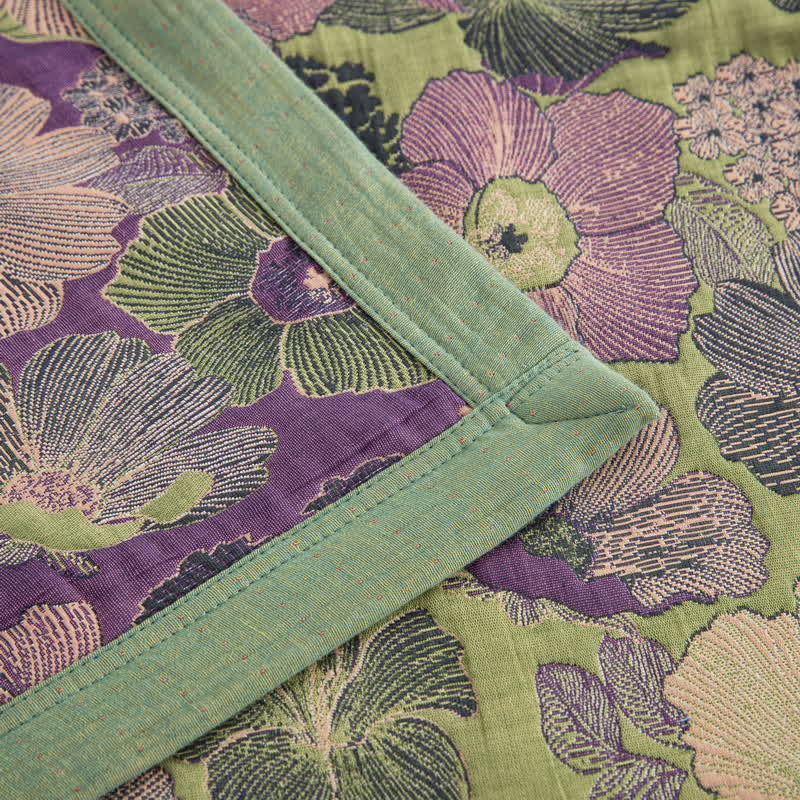 Reversible Blossom Floral Cotton Gauze Quilt - image 7