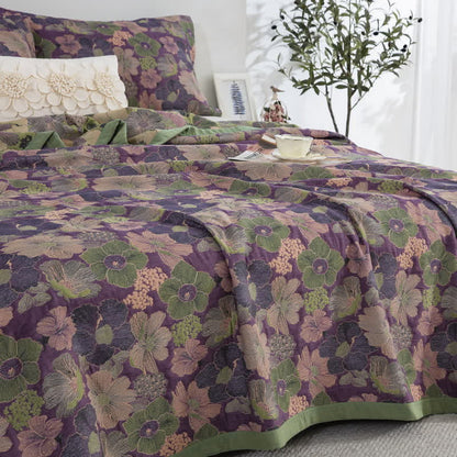Reversible Blossom Floral Cotton Gauze Quilt - image 3