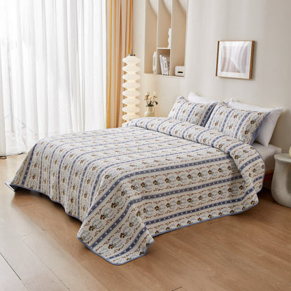 Pure Cotton Fresh Floral Quilted Bedding  - image 1