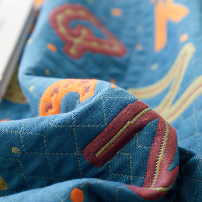 Three Layers Cotton Gauze Letters Reversible Quilt - image 7