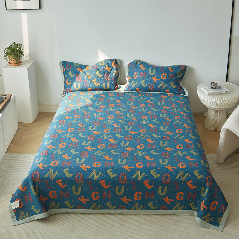 Three Layers Cotton Gauze Letters Reversible Quilt - image 5