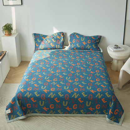 Three Layers Cotton Gauze Letters Reversible Quilt - image 5