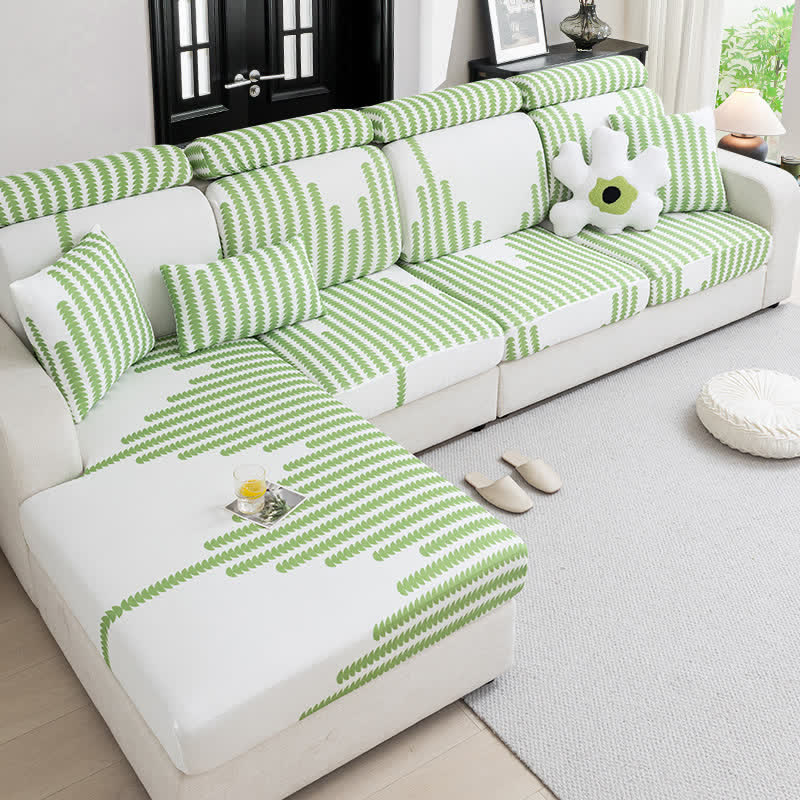 Sectional Modern Geometric Sofa Cover - Green - 1pc Pillowcase: 19" x 19" - image 3