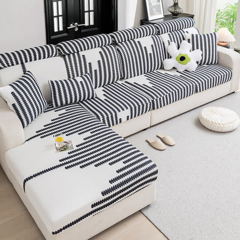 Sectional Modern Geometric Sofa Cover - Black - 1pc Pillowcase: 19" x 19" - image 0