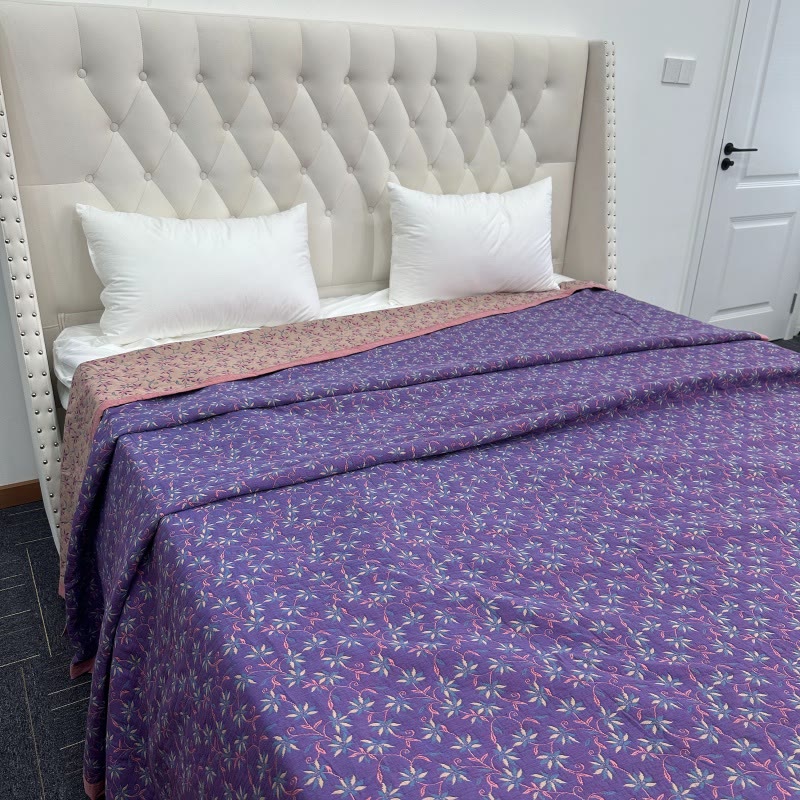 Organic Pure Cotton Reversible Floral Quilt - image 2