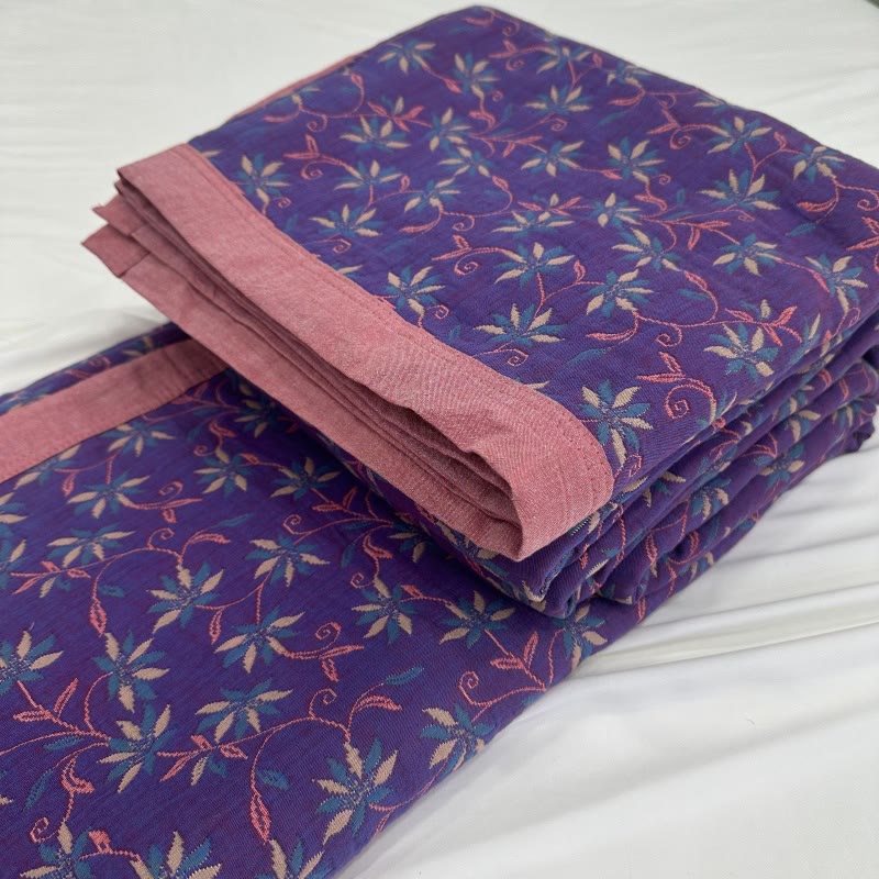 Organic Pure Cotton Reversible Floral Quilt - image 5