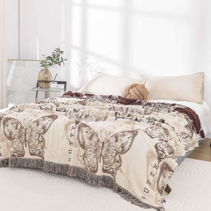 Rustic Butterfly Cotton Gauze Lightweight Quilt - image 1