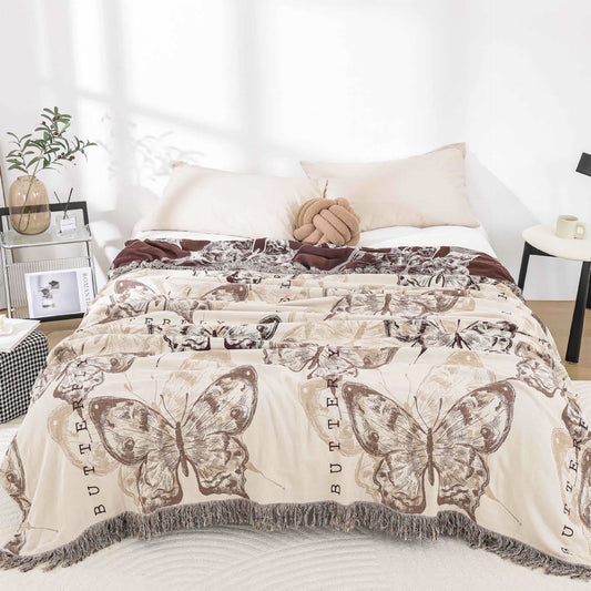Rustic Butterfly Cotton Gauze Lightweight Quilt - Queen - image 0