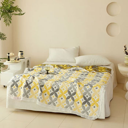 Geometric Bamboo Fiber Lace Edge Quilt - Queen - image 3