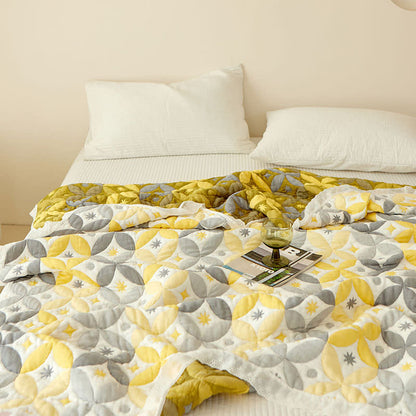 Geometric Bamboo Fiber Lace Edge Quilt - image 5