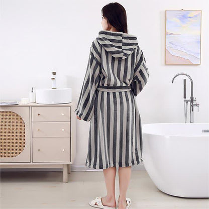 Modern Line Comfy Fleece Hooded Bathrobe - image 1