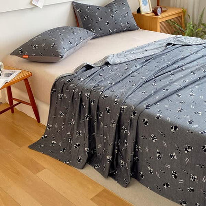 Cotton Gauze Cute Panda Flat Sheet - image 3