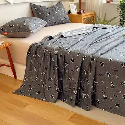 Cotton Gauze Cute Panda Flat Sheet - image 2