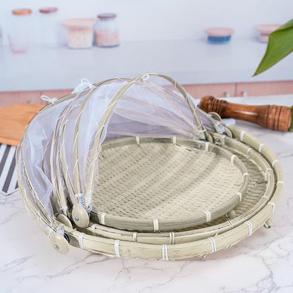 Ownkoti Creative Hand-Woven Food Basket / Tray with Net Cover - image 4