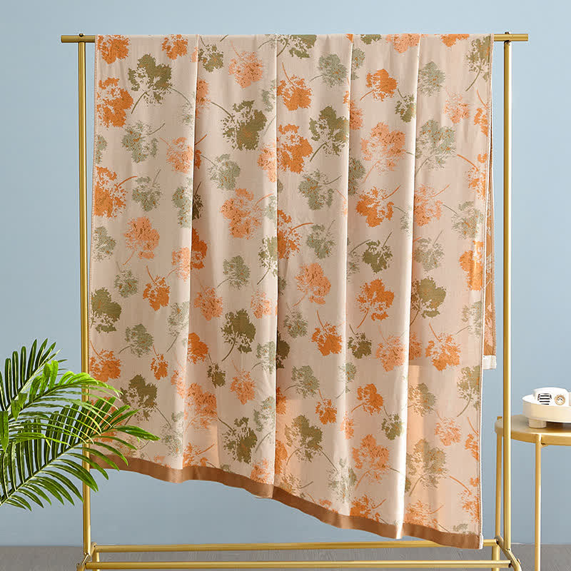 Bamboo Fiber Elegant Leaf Soft Blanket - image 1