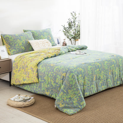 Cotton Gauze Pastoral Lotus Pond Bedding  - image 1
