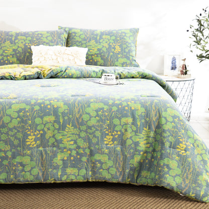 Cotton Gauze Pastoral Lotus Pond Bedding  - image 2