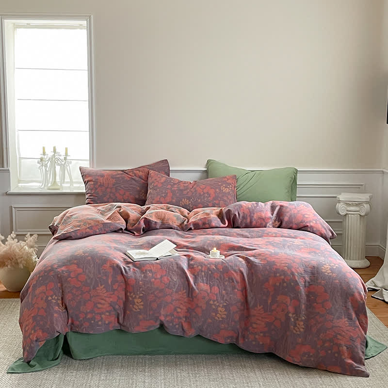 Lotus Pond Cotton Gauze Bedding Set (4PCS) - image 1