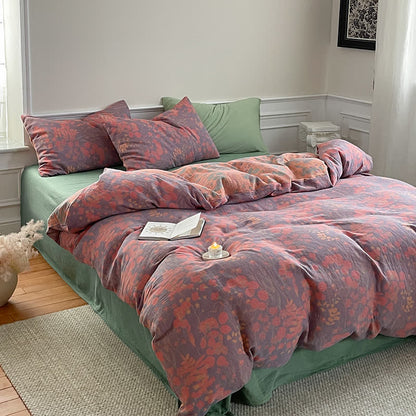 Lotus Pond Cotton Gauze Bedding Set (4PCS) - image 4