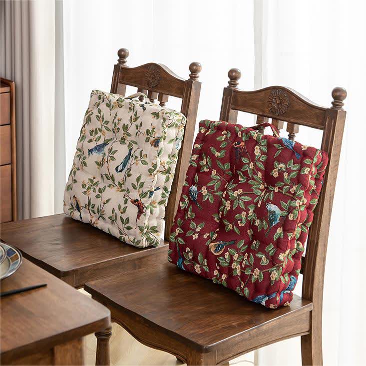 Bird Leaf Jacquard Chair Pad Floor Cushion - image 1