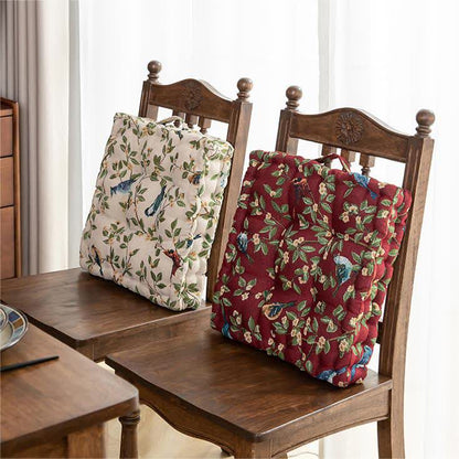 Bird Leaf Jacquard Chair Pad Floor Cushion - image 1