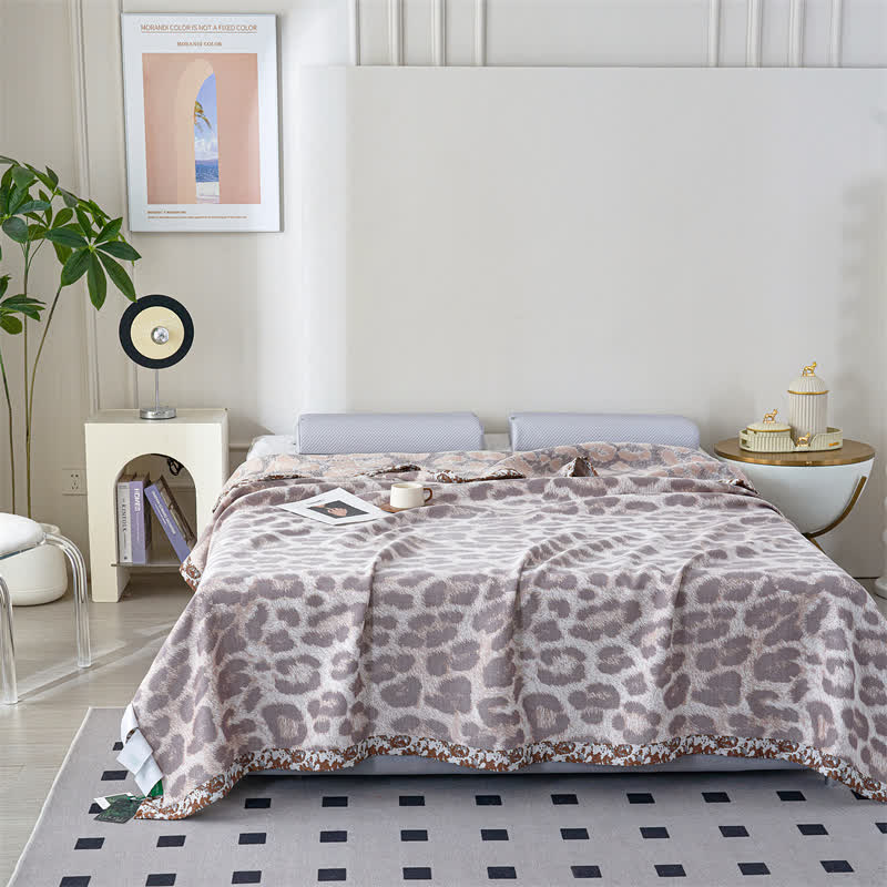 Leopard Print Lyocell Fiber Gauze Quilt - image 4