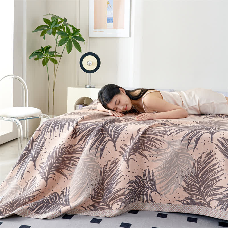 Lyocell Gauze Pastoral Leaves Soft Quilt - image 2