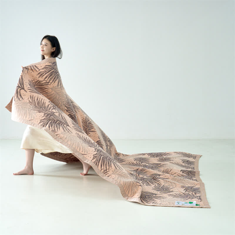 Lyocell Gauze Pastoral Leaves Soft Quilt - image 4