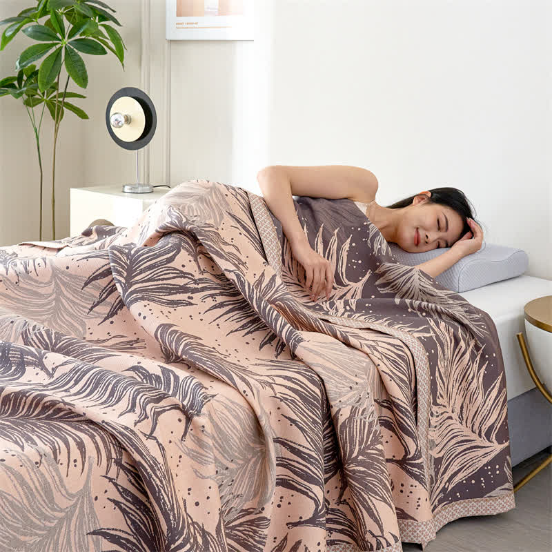 Lyocell Gauze Pastoral Leaves Soft Quilt - King - image 0