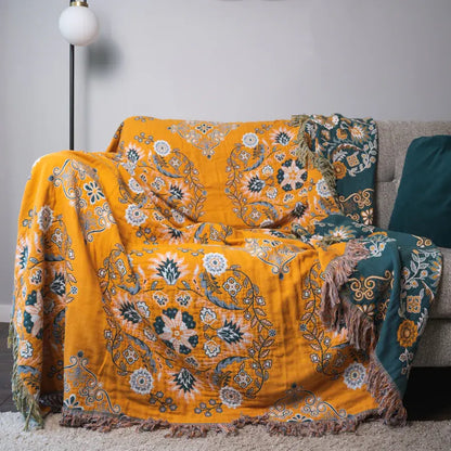 Ownkoti Vintage Throw Blanket Flower Sofa Cover - image 5