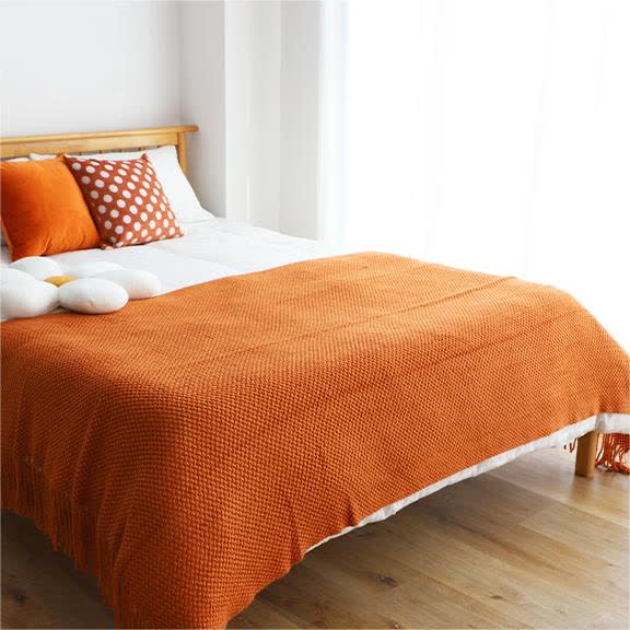 Ownkoti Simple Solid Color Knit Tassel Blanket - image 18