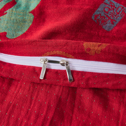 Cotton Gauze Chinese Character Bedding Set (4PCS) - image 12