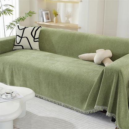 Chenille Herringbone Tassel Couch Cover - image 5