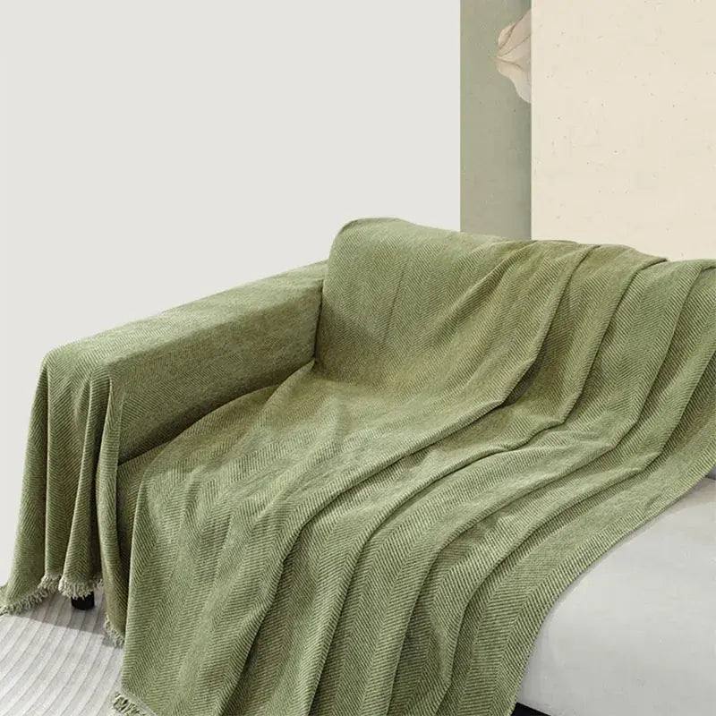 Chenille Herringbone Tassel Couch Cover - image 6