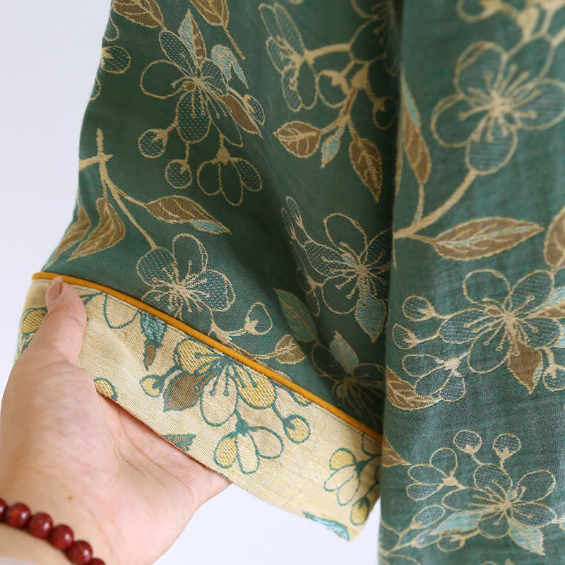 Vintage Floral Cotton Casual Pajama Set - image 3