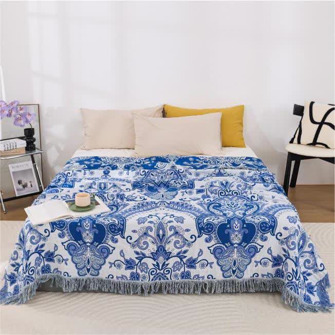 Retro Paisley Cotton Tassel Lightweight Quilt - image 1