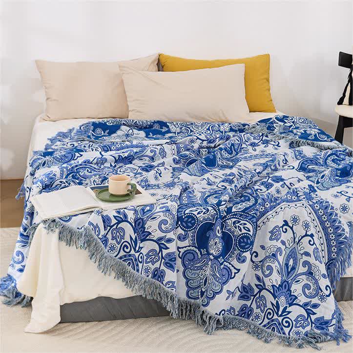 Retro Paisley Cotton Tassel Lightweight Quilt - image 2