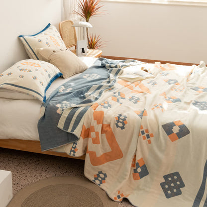 Geometric Four Layer Cotton Gauze Quilt - image 15