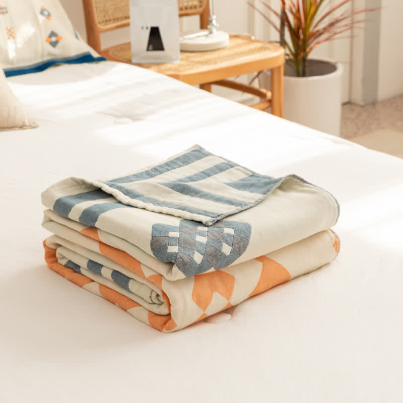 Geometric Four Layer Cotton Gauze Quilt - image 16