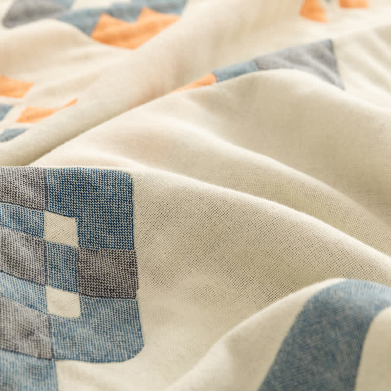 Geometric Four Layer Cotton Gauze Quilt - image 17