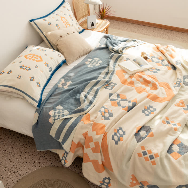 Geometric Four Layer Cotton Gauze Quilt - image 13