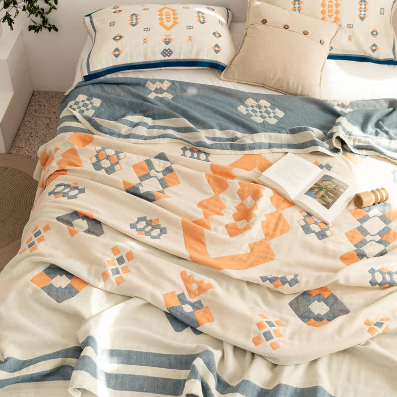 Geometric Four Layer Cotton Gauze Quilt - image 14