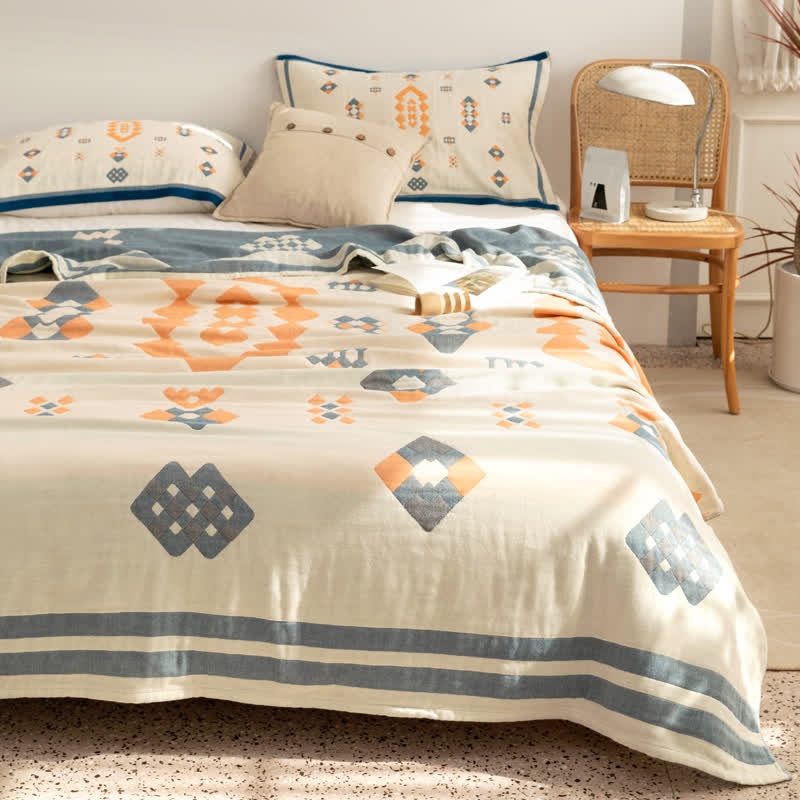 Geometric Four Layer Cotton Gauze Quilt - image 12