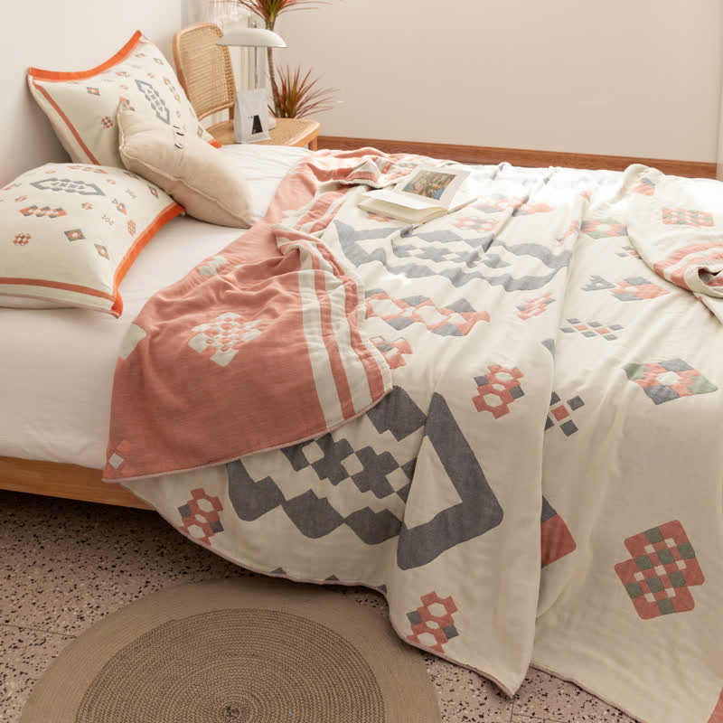 Geometric Four Layer Cotton Gauze Quilt - image 26