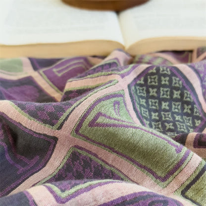 Double Layer Cotton Gauze Plaid Fitted Sheet - image 6