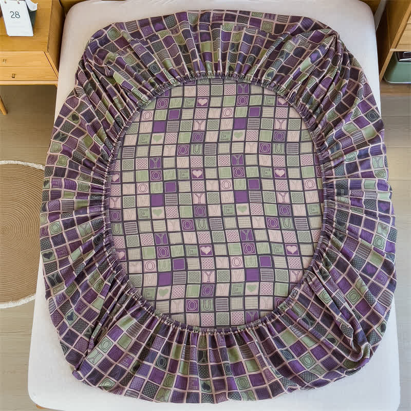 Double Layer Cotton Gauze Plaid Fitted Sheet - image 4