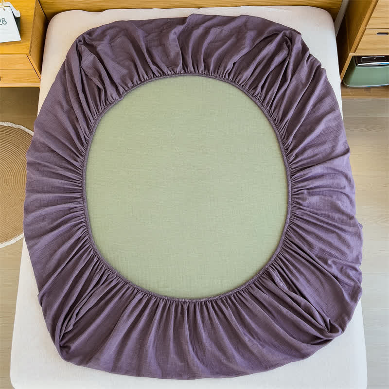  Cotton Gauze Solid Color Fitted Sheet - image 4